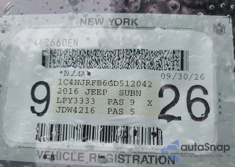 2016 Jeep Patriot Latitude из США, поврежденный, VIN 1C4NJRFB6GD512042